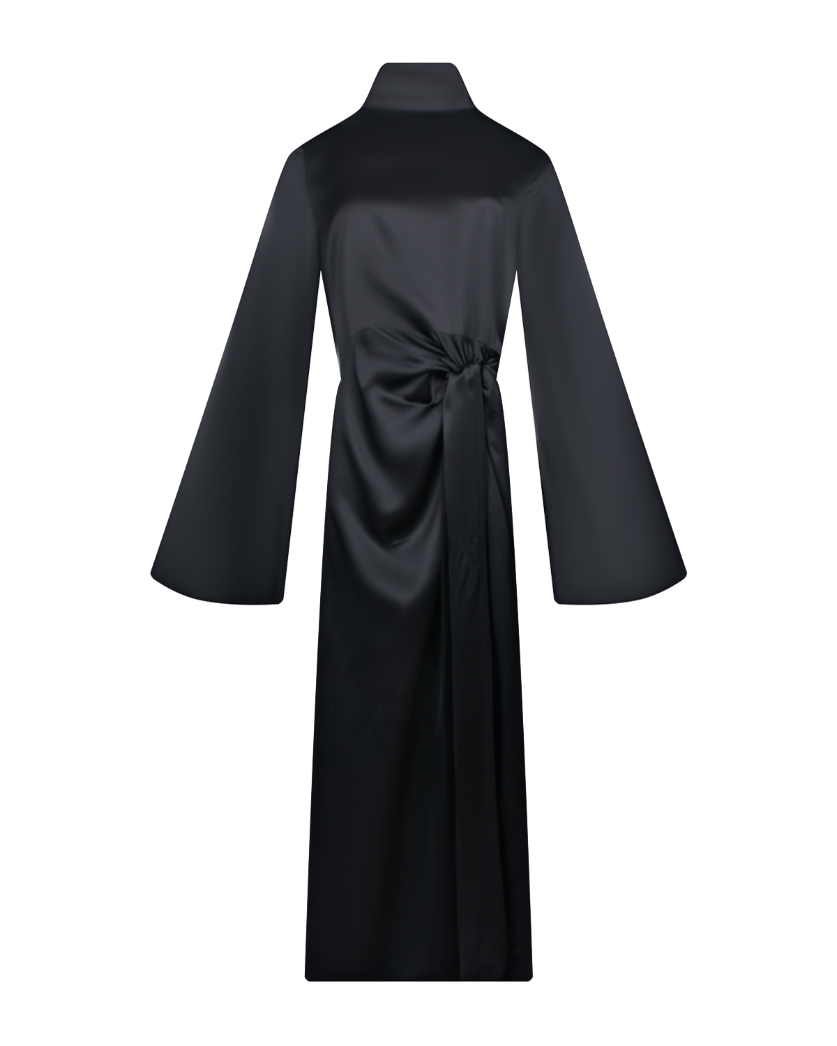 Черное платье с длинными расклешенными рукавами ROHE, размер 44, цвет черный - фото 1