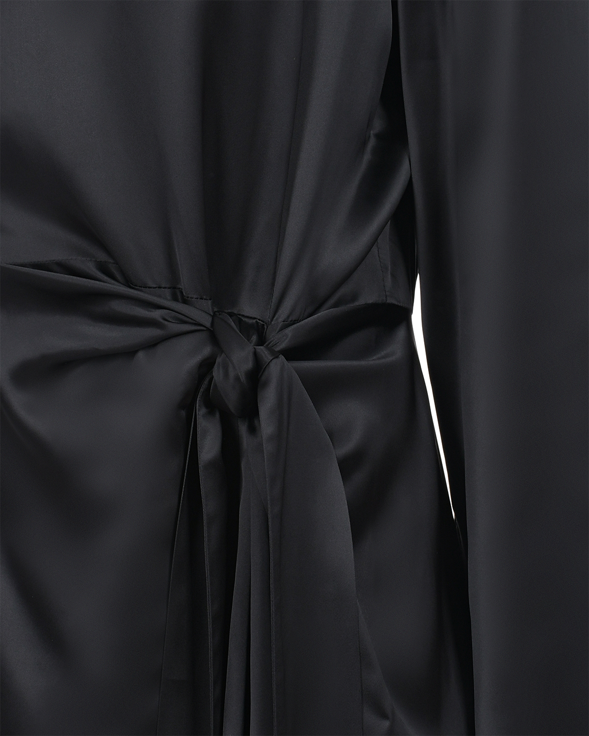 Черное платье с длинными расклешенными рукавами ROHE, размер 44, цвет черный - фото 10