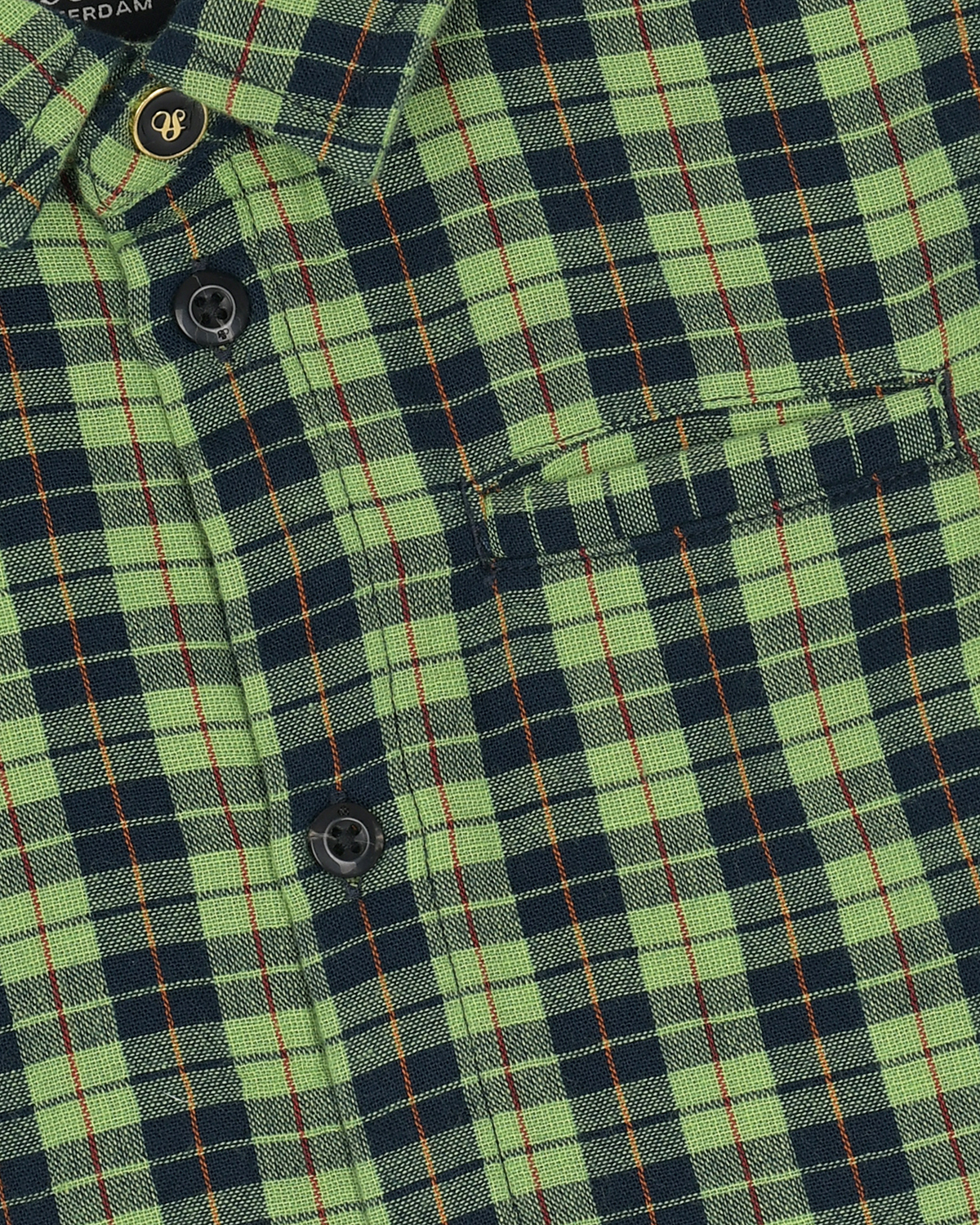 Рубашка в черно-зеленую клетку Scotch&Soda детская, размер 116, цвет мультиколор - фото 3