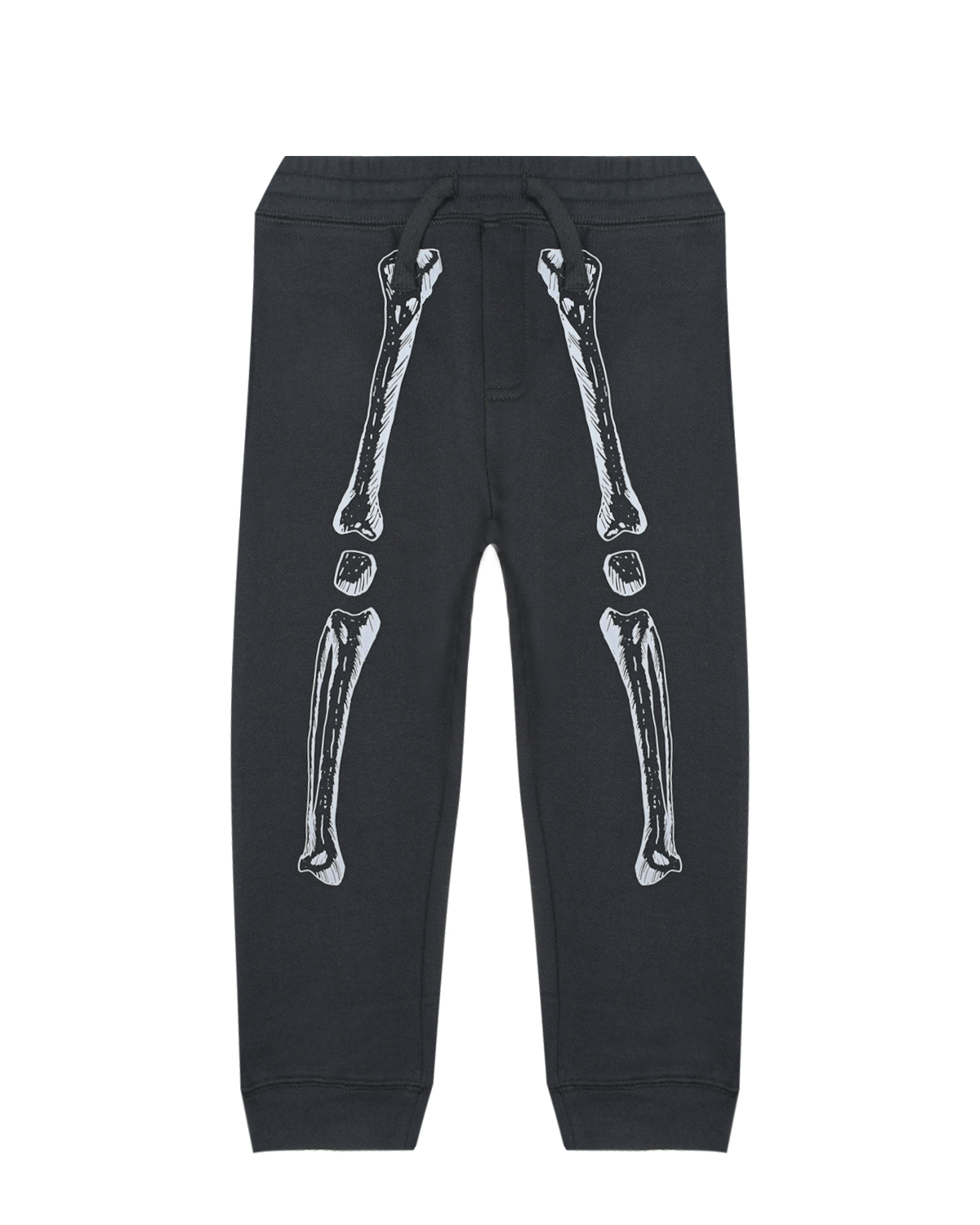 Черные спортивные брюки с принтом "кости" Stella McCartney детские, размер 104, цвет черный - фото 1