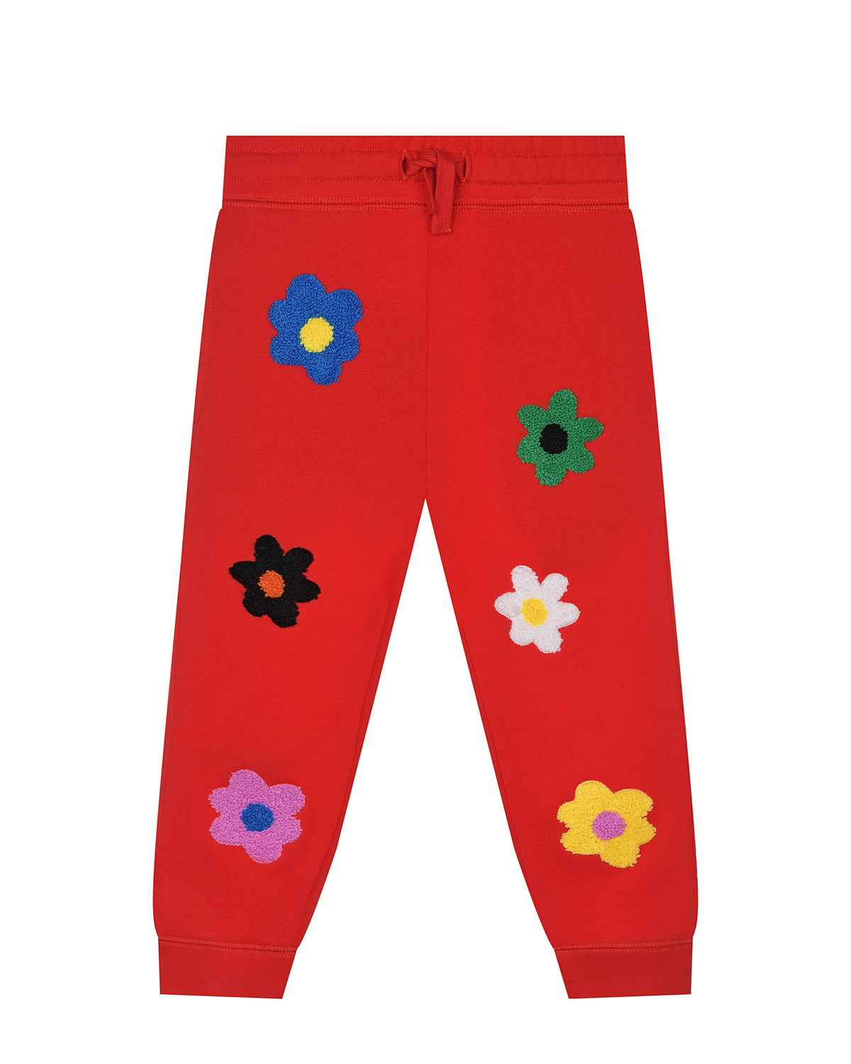 Красные спортивные брюки с аппликацией "цветы" Stella McCartney детские, размер 92 - фото 1