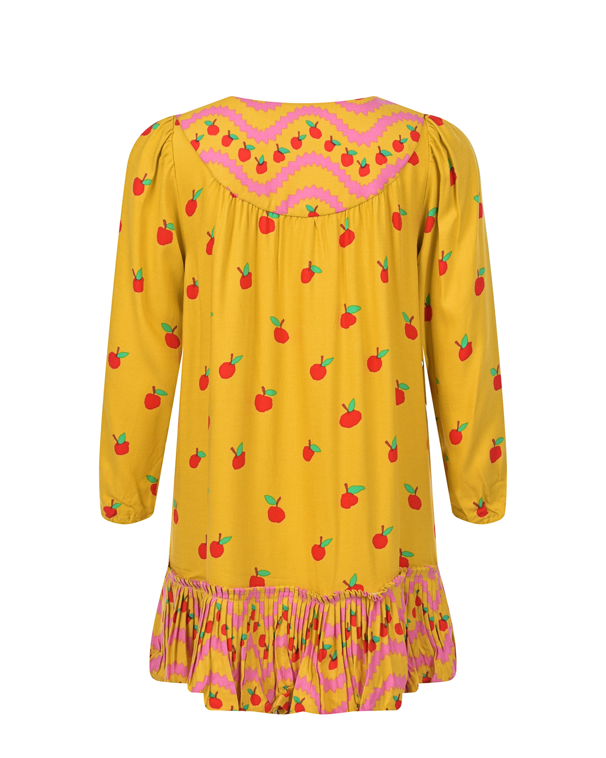 Платье горчичного цвета с принтом "яблоки" Stella McCartney детское, размер 104 - фото 1