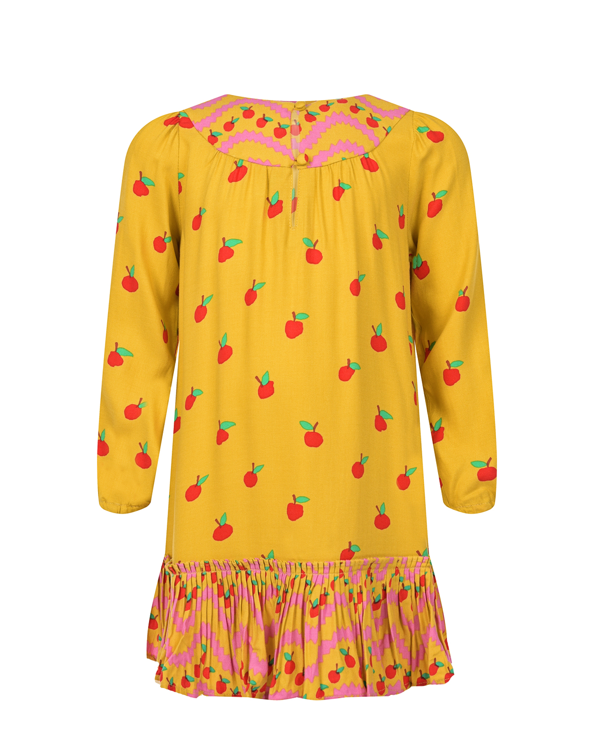 Платье горчичного цвета с принтом "яблоки" Stella McCartney детское, размер 104 - фото 2