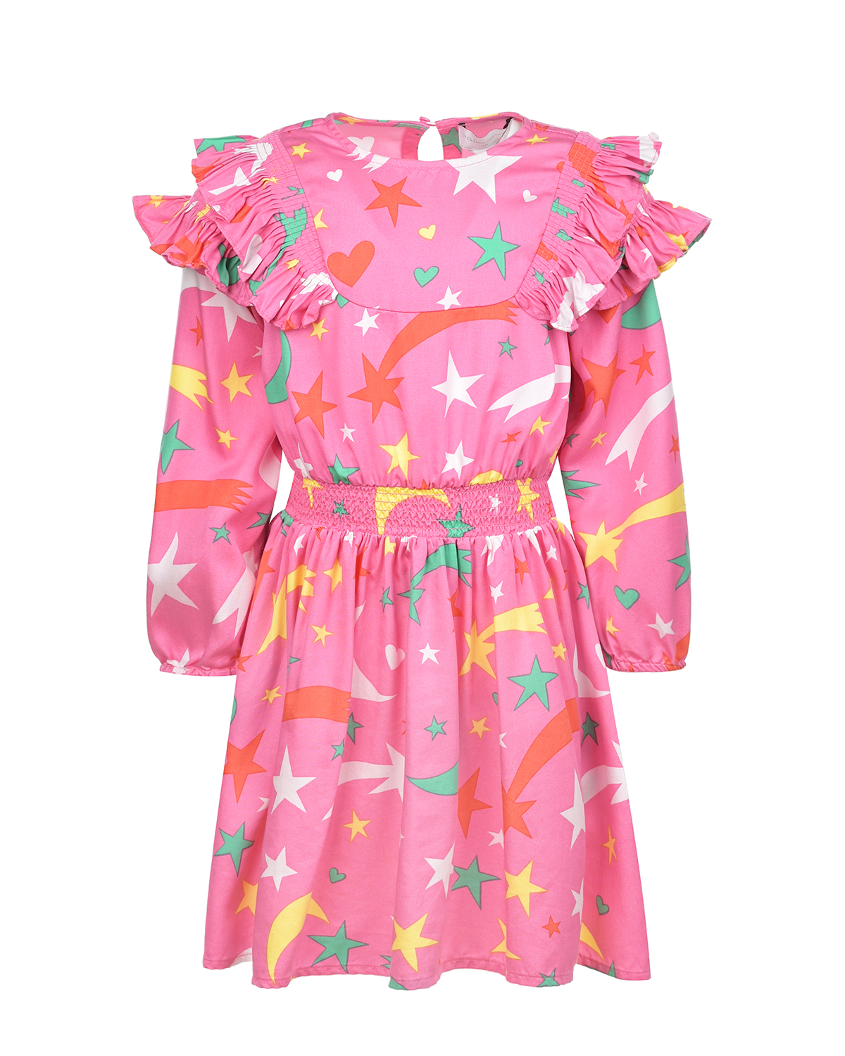 Платье с принтом "падающие звезды" Stella McCartney детское, размер 110, цвет розовый - фото 1