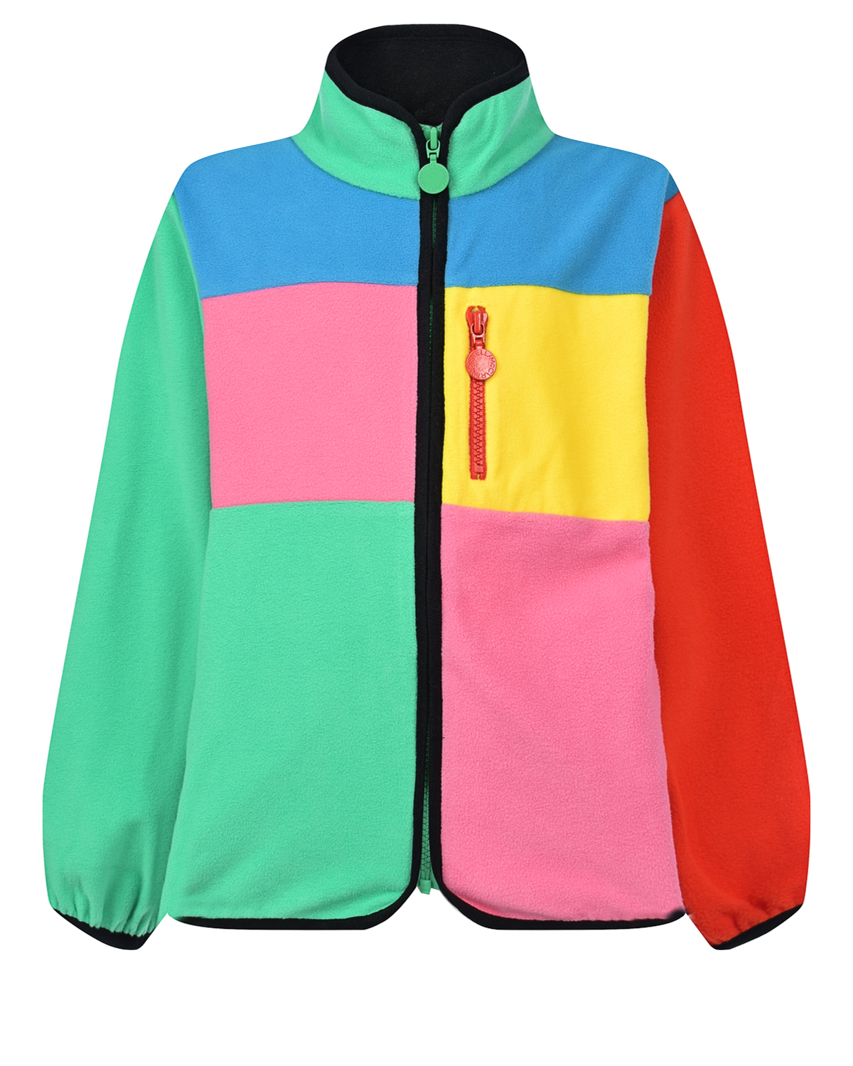 Флисовая спортивная куртка в стиле "color block" Stella McCartney детская, размер 128, цвет мультиколор