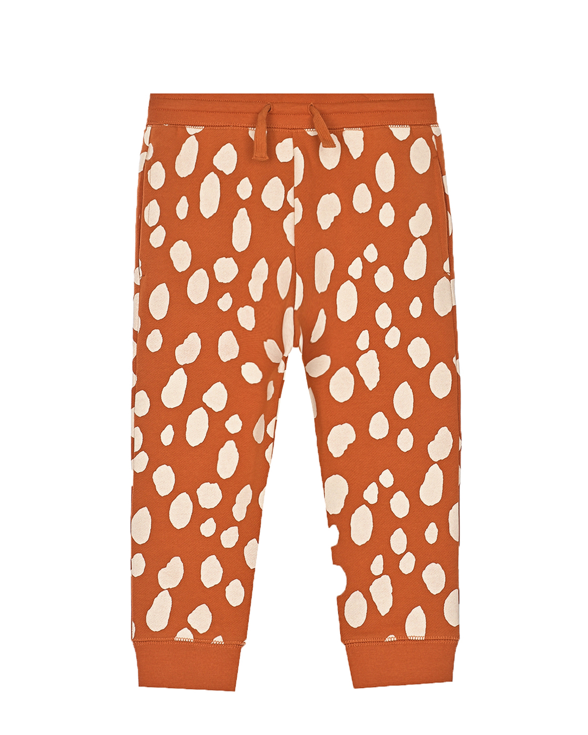 Оранжевые спортивные брюки с принтом "олень" Stella McCartney детские, размер 92, цвет мультиколор - фото 1