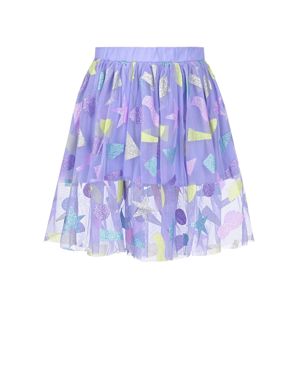 Двухслойная юбка с геометрическим принтом Stella McCartney детская, размер 110, цвет мультиколор - фото 1