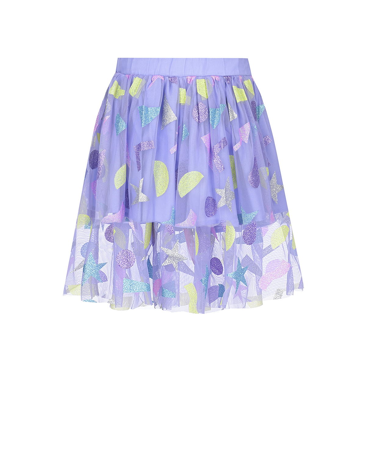 Двухслойная юбка с геометрическим принтом Stella McCartney детская, размер 110, цвет мультиколор - фото 2