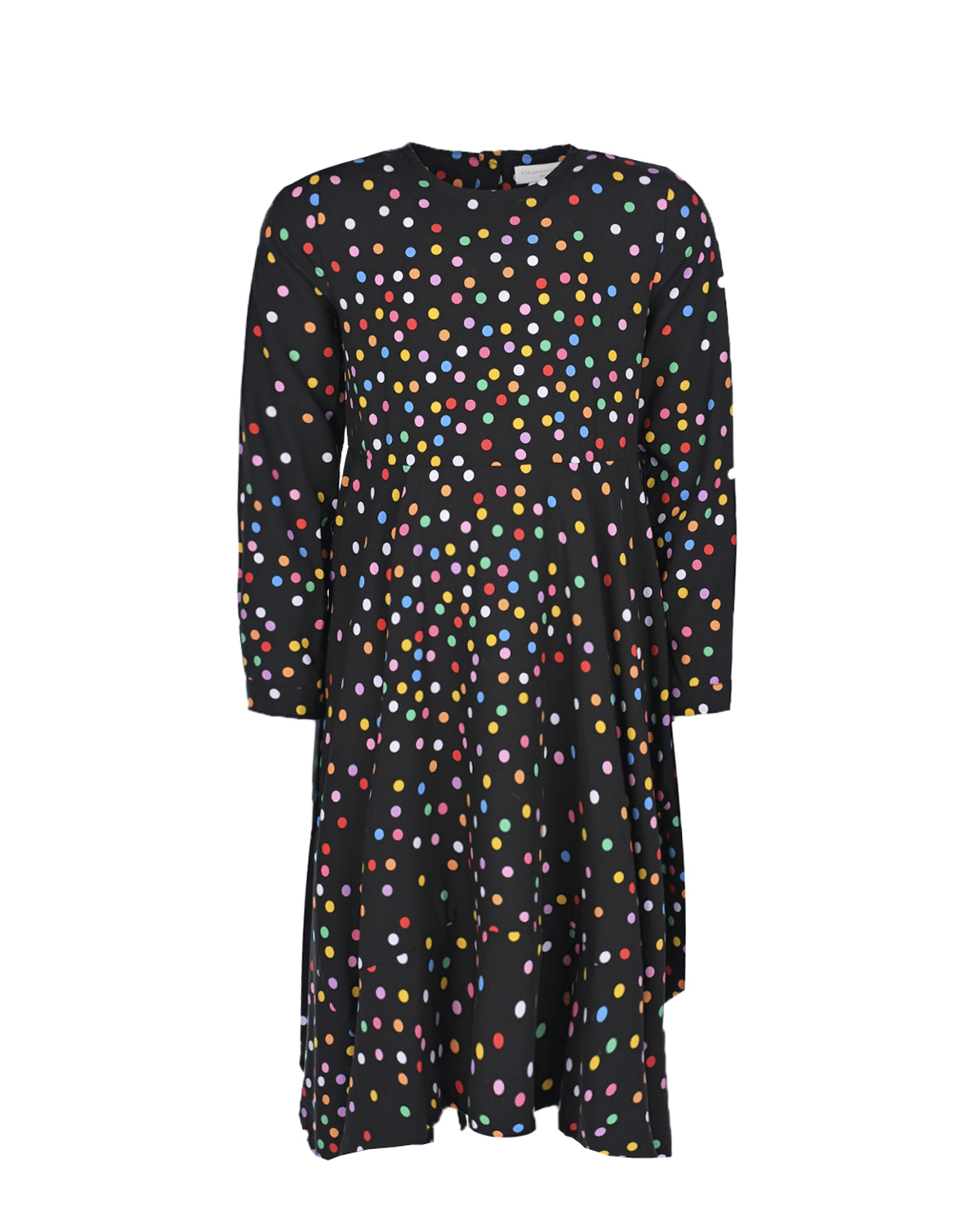Черное платье в разноцветный горошек Stella McCartney детское, размер 116 - фото 1