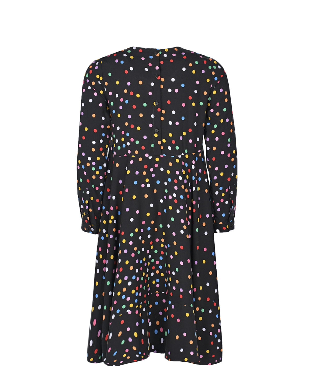 Черное платье в разноцветный горошек Stella McCartney детское, размер 116 - фото 2