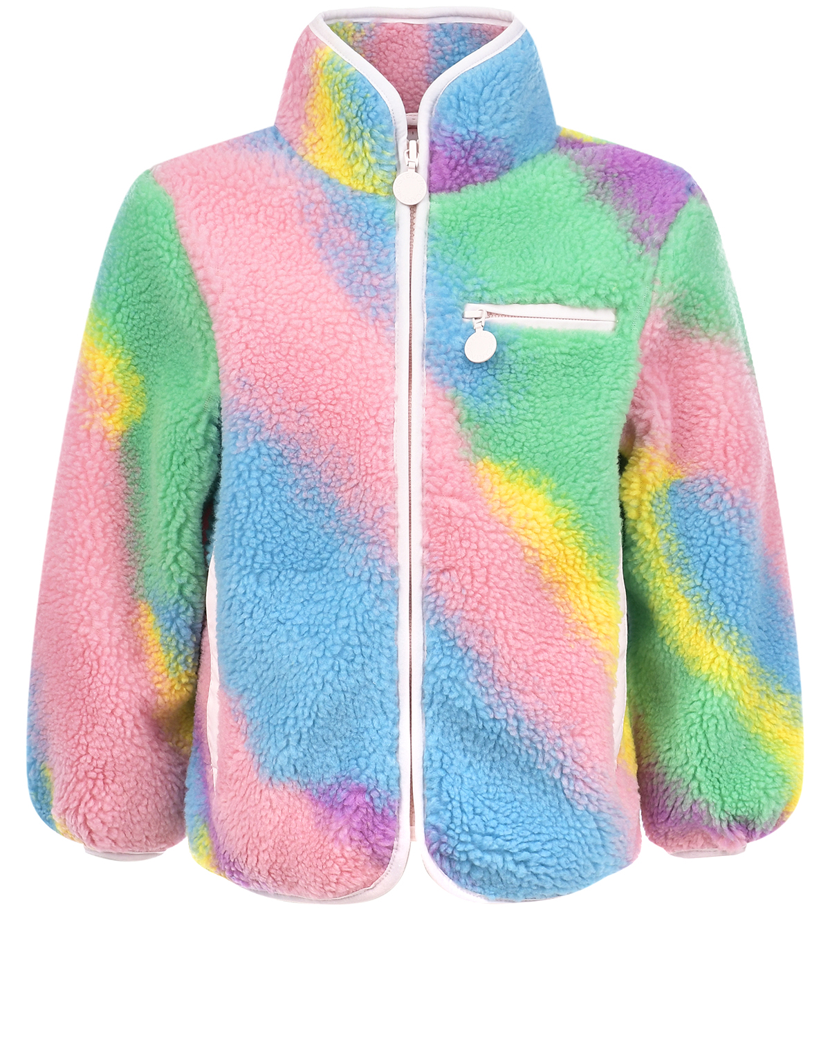 Флисовая спортивная куртка с принтом tie-dye Stella McCartney детская, размер 92, цвет мультиколор - фото 1