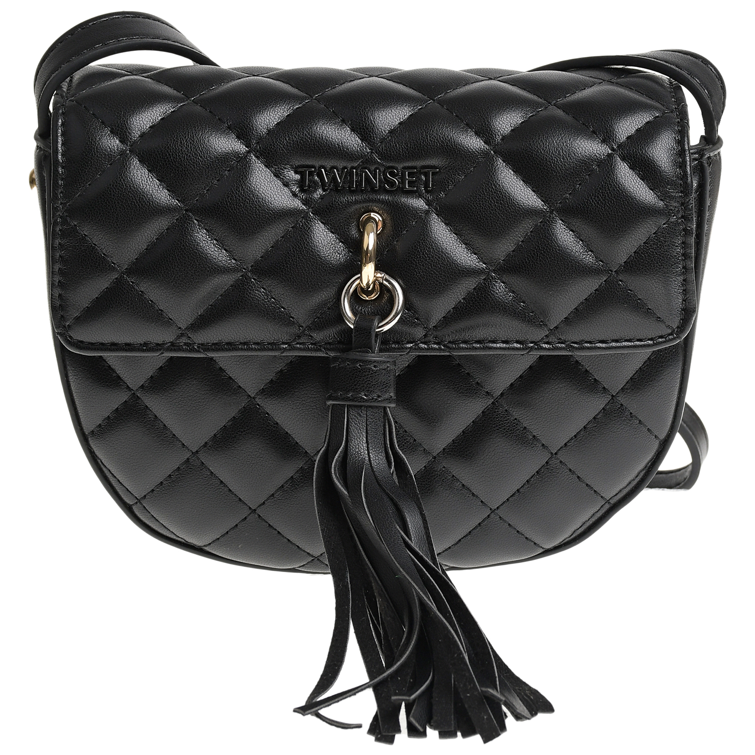 Черная стеганая сумка с кисточкой, 18,5x16x5.5 см TWINSET детская, размер unica, цвет черный - фото 1