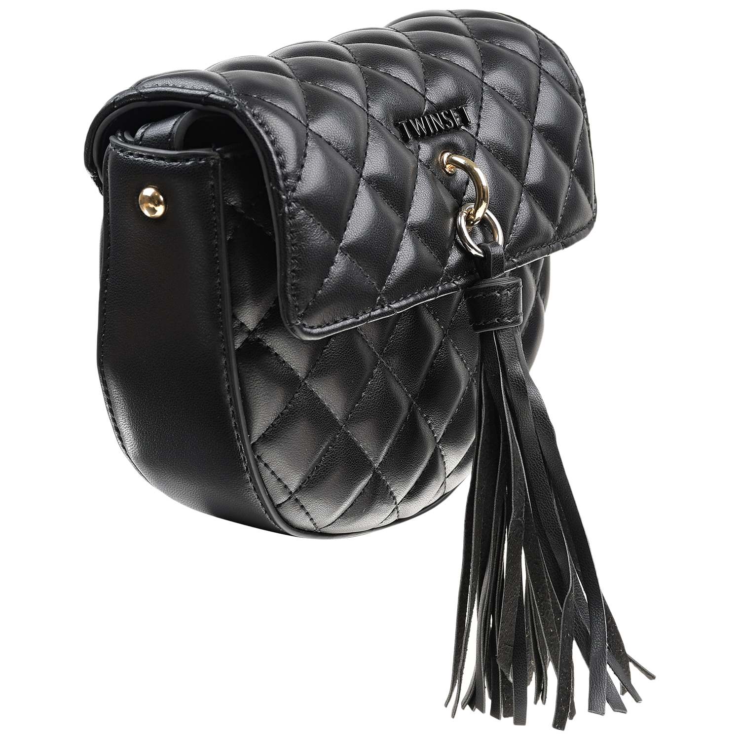 Черная стеганая сумка с кисточкой, 18,5x16x5.5 см TWINSET детская, размер unica, цвет черный - фото 2