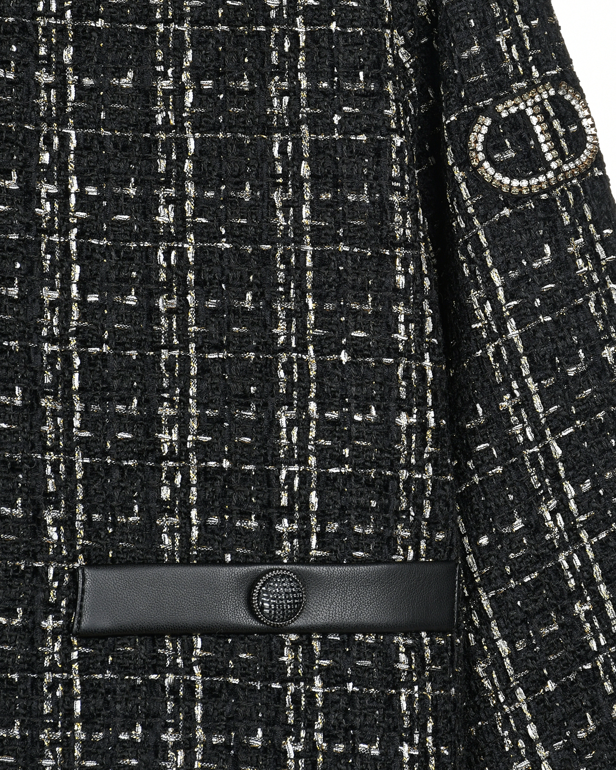 Черный пиджак в клетку с капюшоном TWINSET детский, размер 140 - фото 4