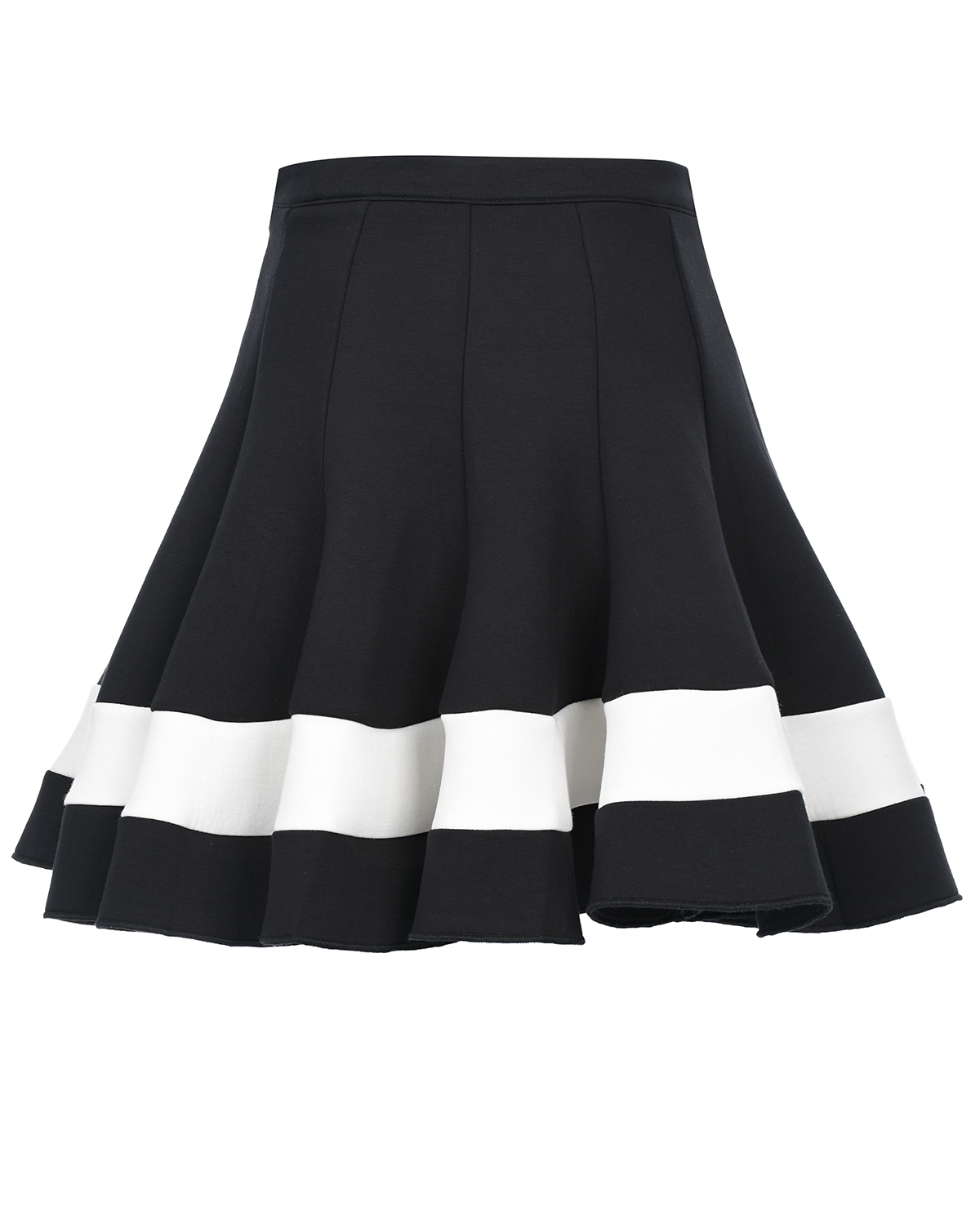 Расклешенная юбка с отделкой белой полосой TWINSET детская, размер 128, цвет черный - фото 2