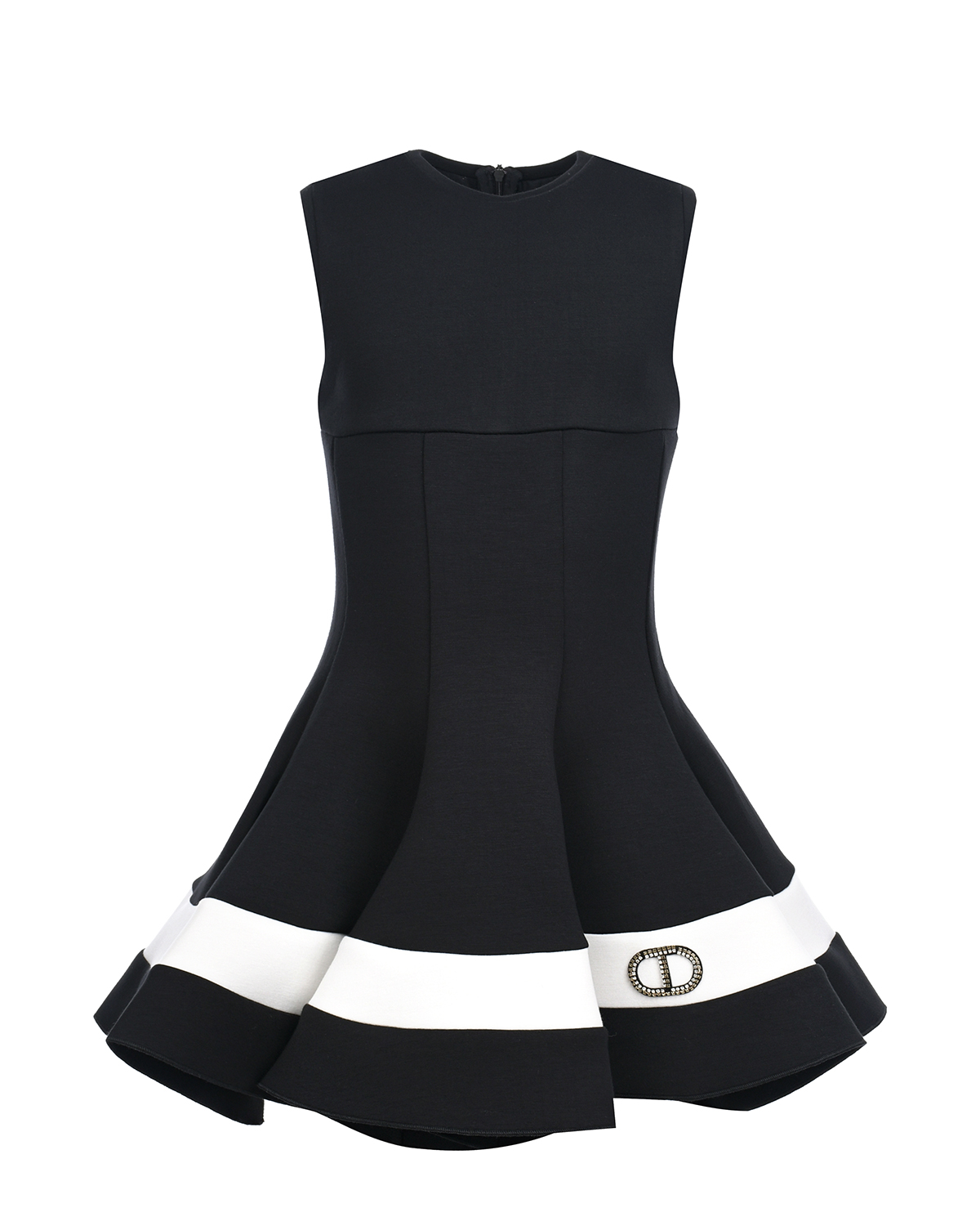 Черное платье с белой полосой по подолу TWINSET детское, размер 128, цвет черный - фото 1