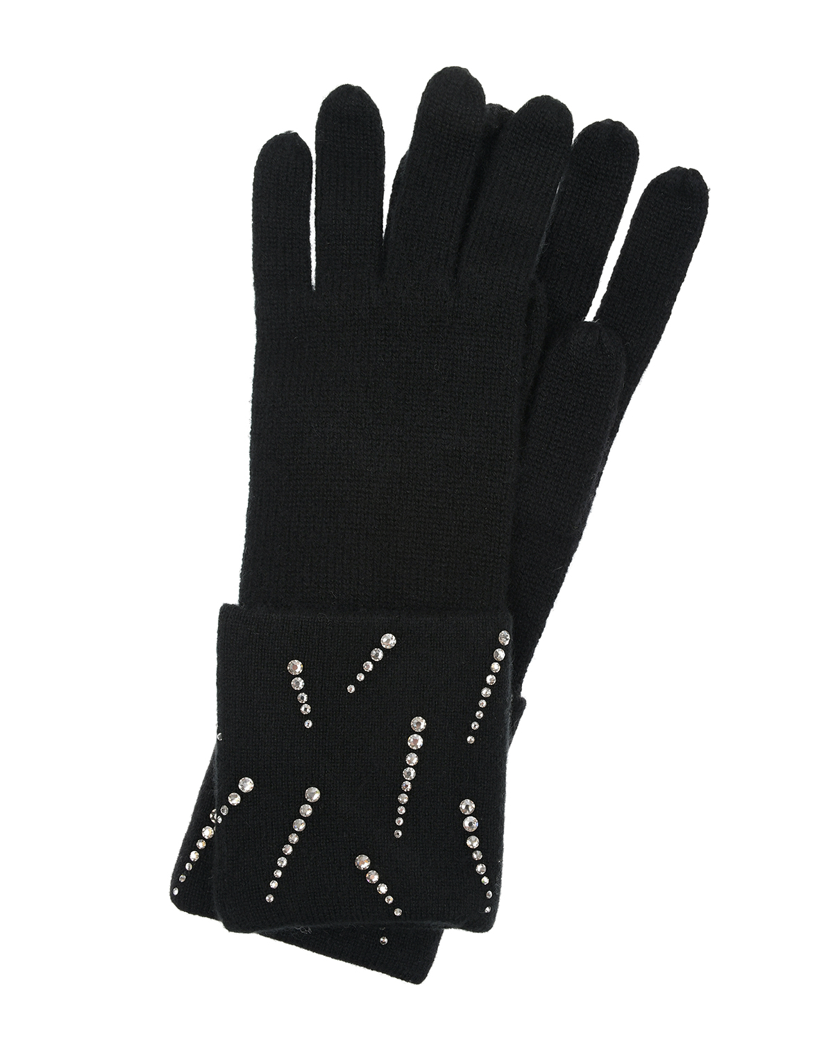 Черные кашемировые перчатки с кристаллами Swarovski William Sharp, размер unica, цвет черный - фото 1