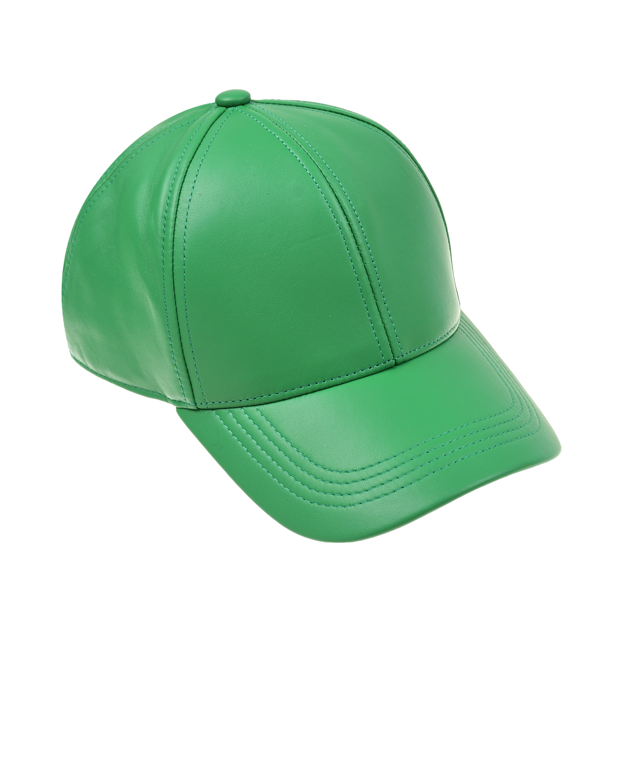 Зеленая кожаная кепка Yves Salomon, размер unica, цвет зеленый