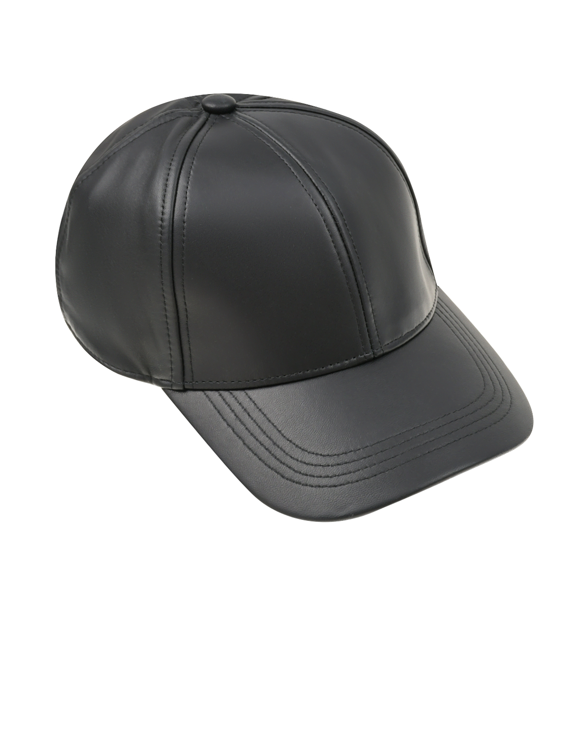 Черная кожаная кепка Yves Salomon, размер unica, цвет черный