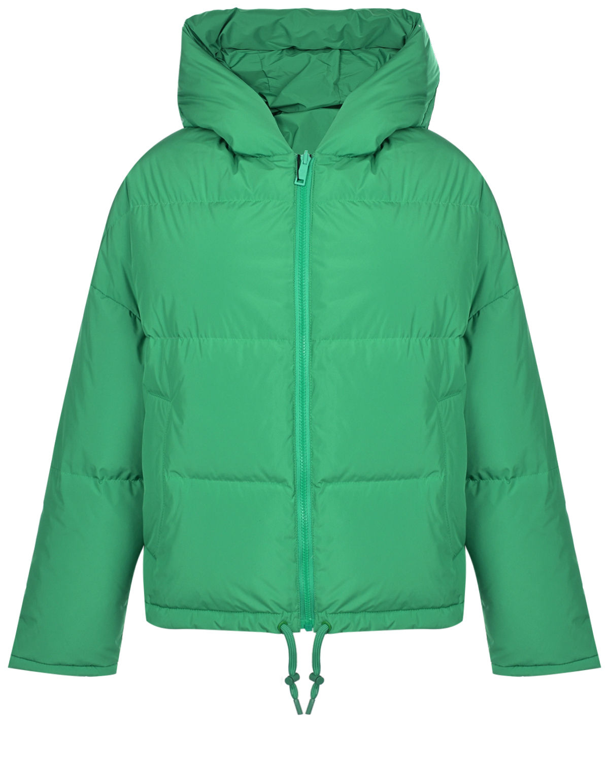 Зеленая короткая куртка Yves Salomon, размер 34, цвет зеленый
