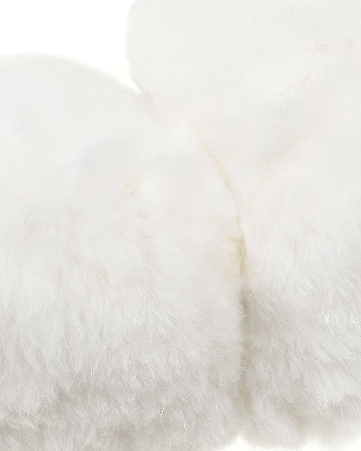 Наушники кремового цвета из меха кролика Yves Salomon детские, размер unica - фото 2