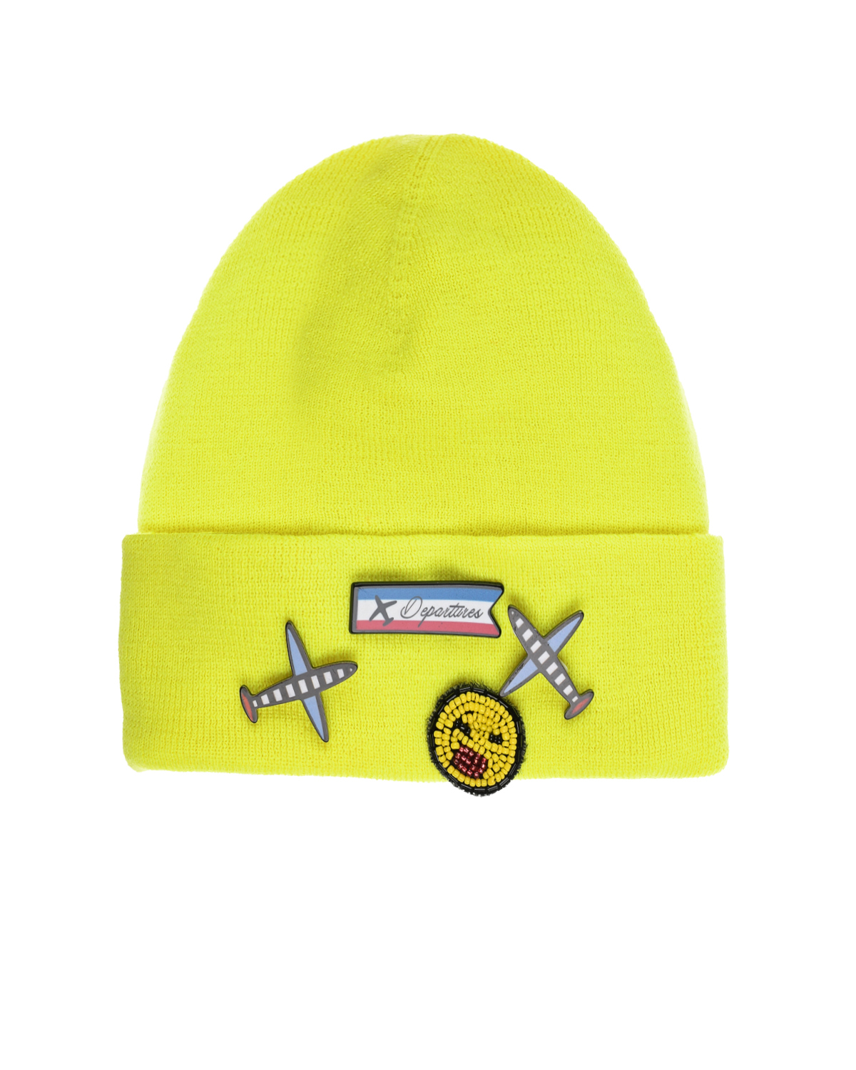 Желтая шапка с самолетиками Regina детская, размер 53, цвет желтый