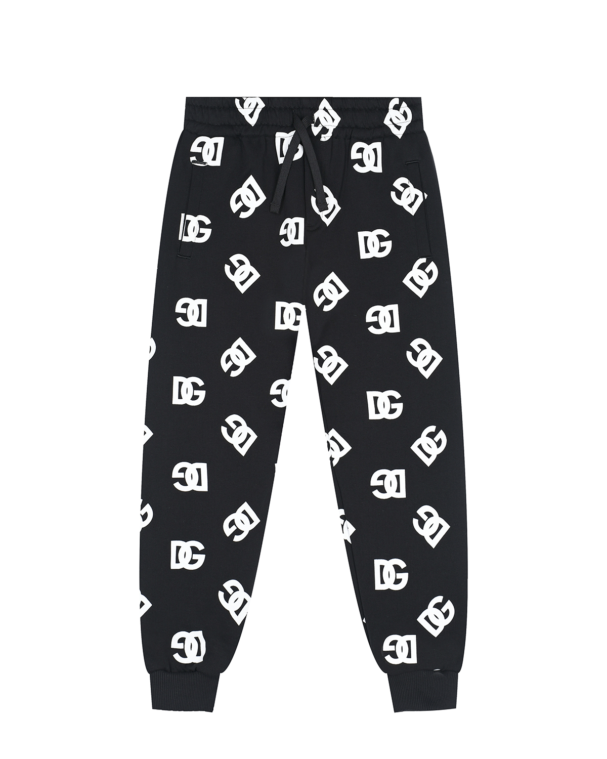 Черные спортивные брюки со сплошным белым лого Dolce&Gabbana детские, размер 116, цвет мультиколор - фото 1