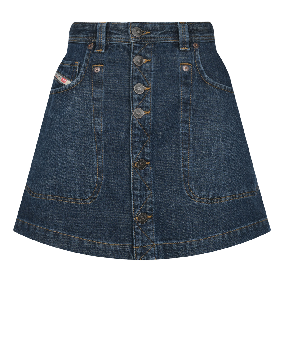 Синяя джинсовая юбка Diesel синяя юбка мини в складку с принтом в клетку для девочки gsk017549 14 164