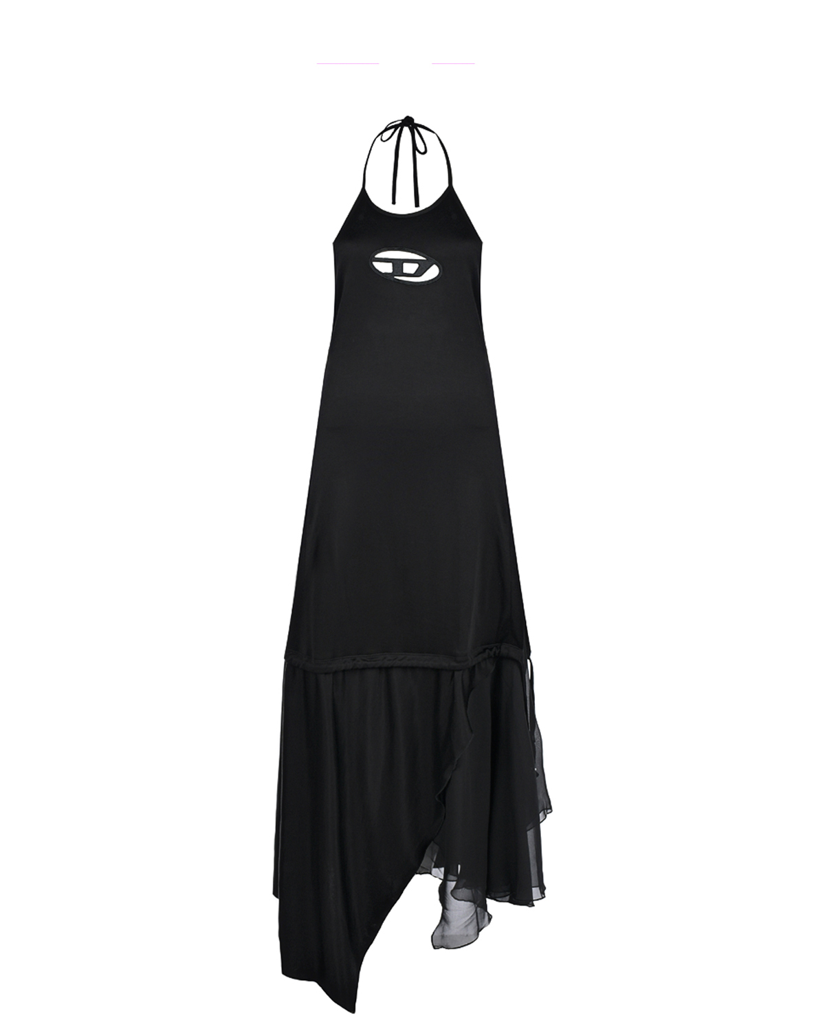 Асимметричное платье с патчем Diesel, размер 42, цвет черный - фото 1