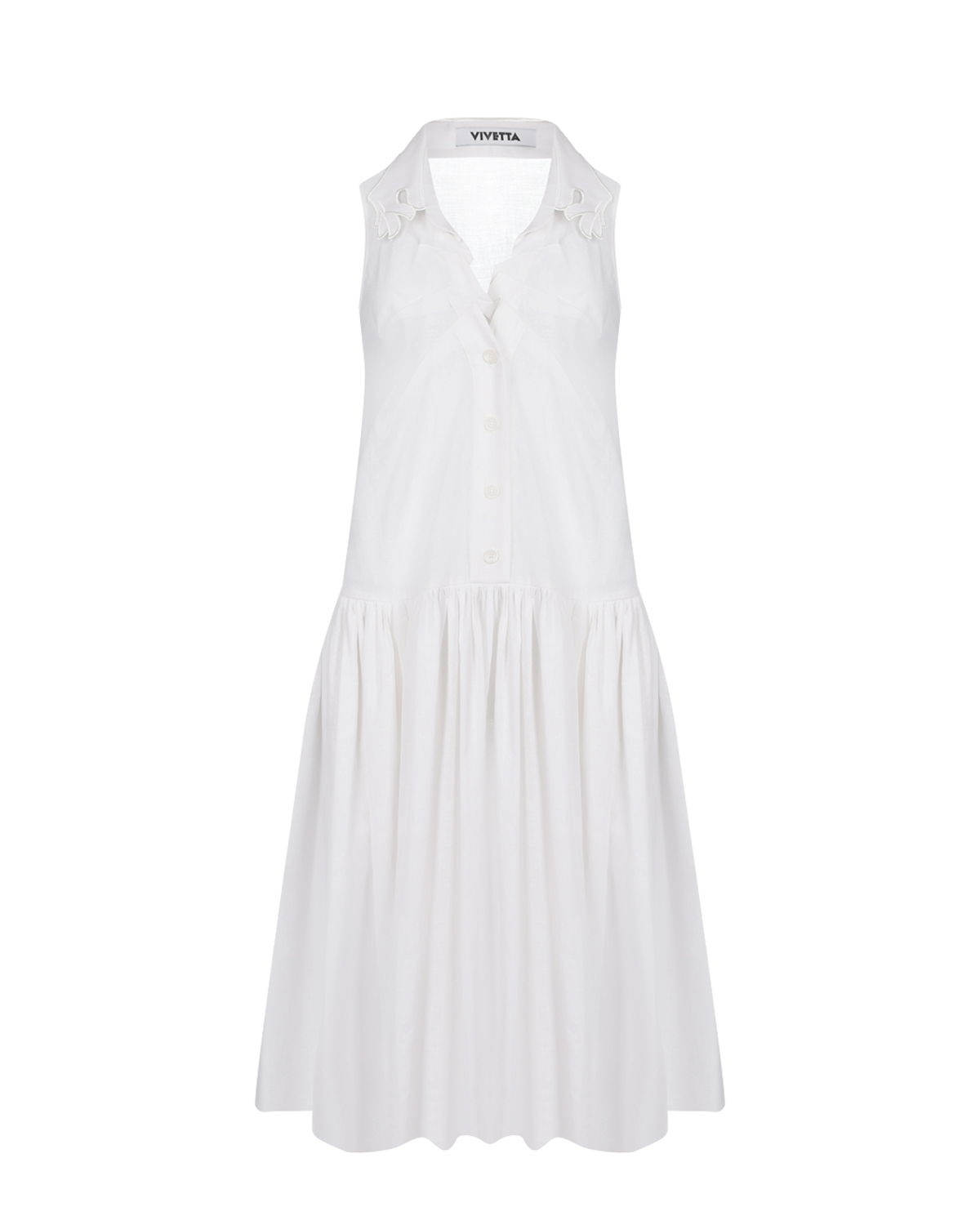 Белое платье без рукавов Vivetta