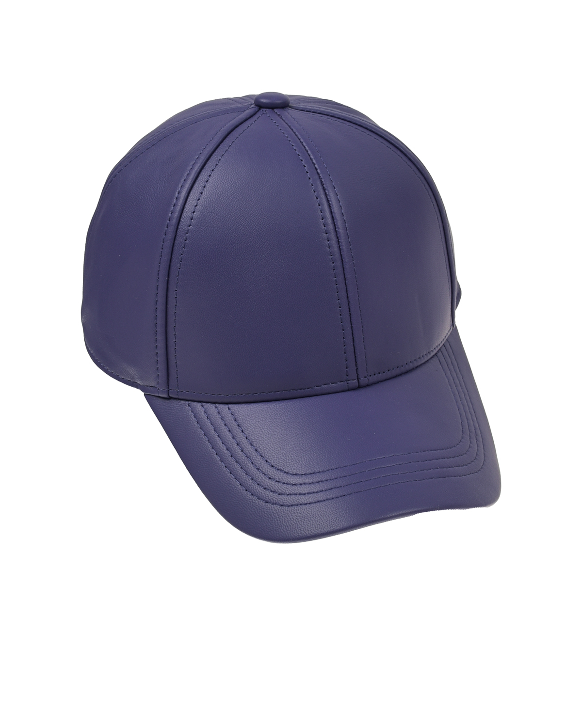 Фиолетовая кепка из натуральной кожи Yves Salomon, размер unica, цвет фиолетовый