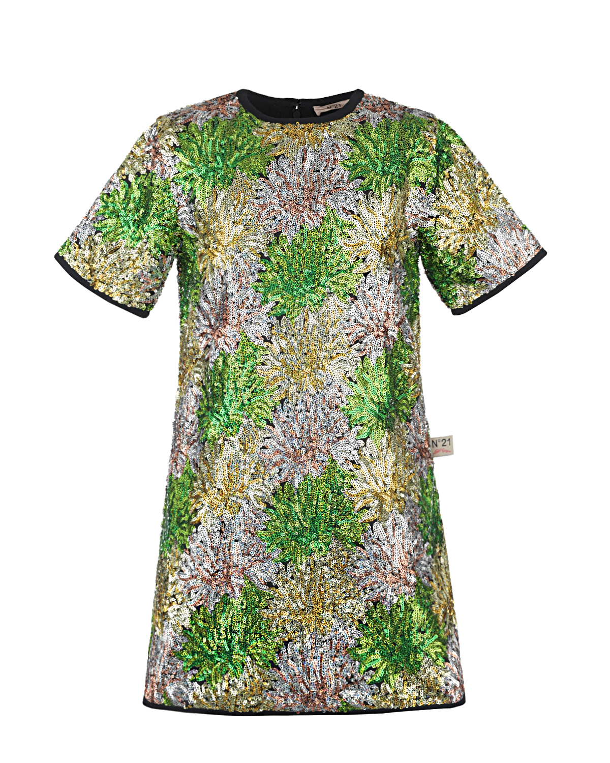 Платье с вышивкой пайетками No. 21 детское, размер 140, цвет мультиколор - фото 1