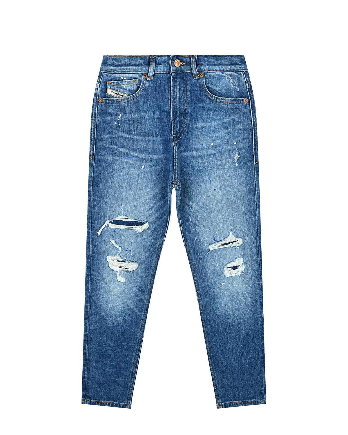 Синие джинсы с разрезами Diesel детские, размер 128, цвет синий