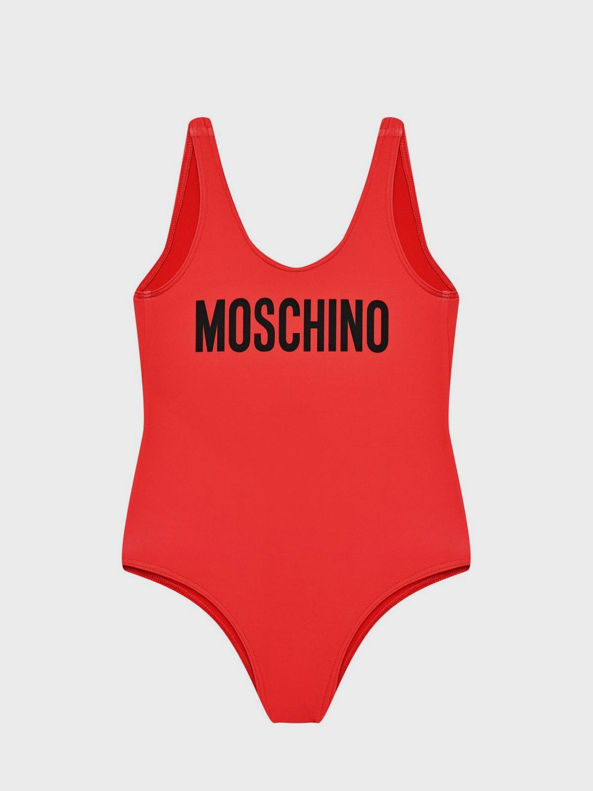 Купальник с лого, красный Moschino