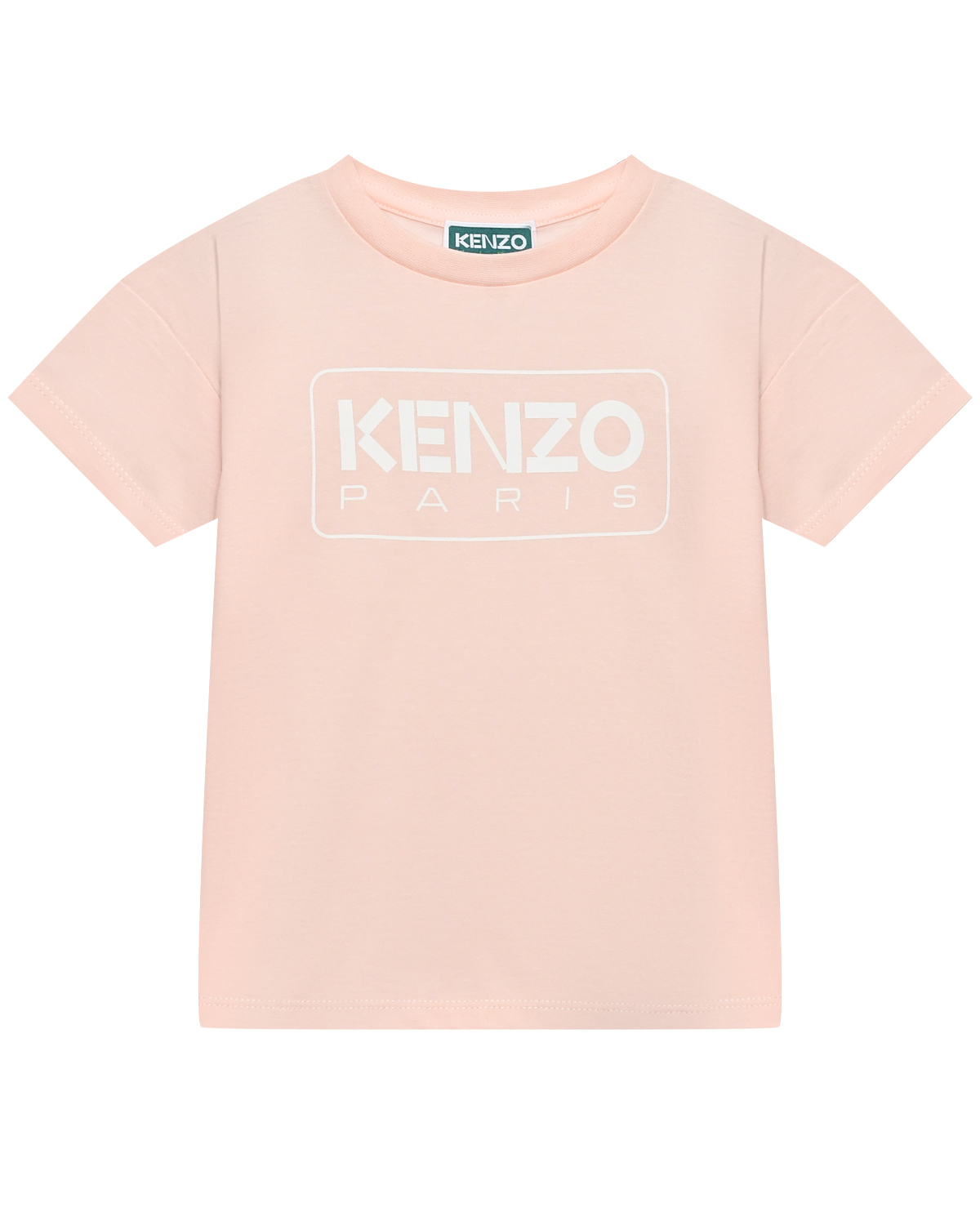 Футболка с логотипом на груди, светло-розовая KENZO