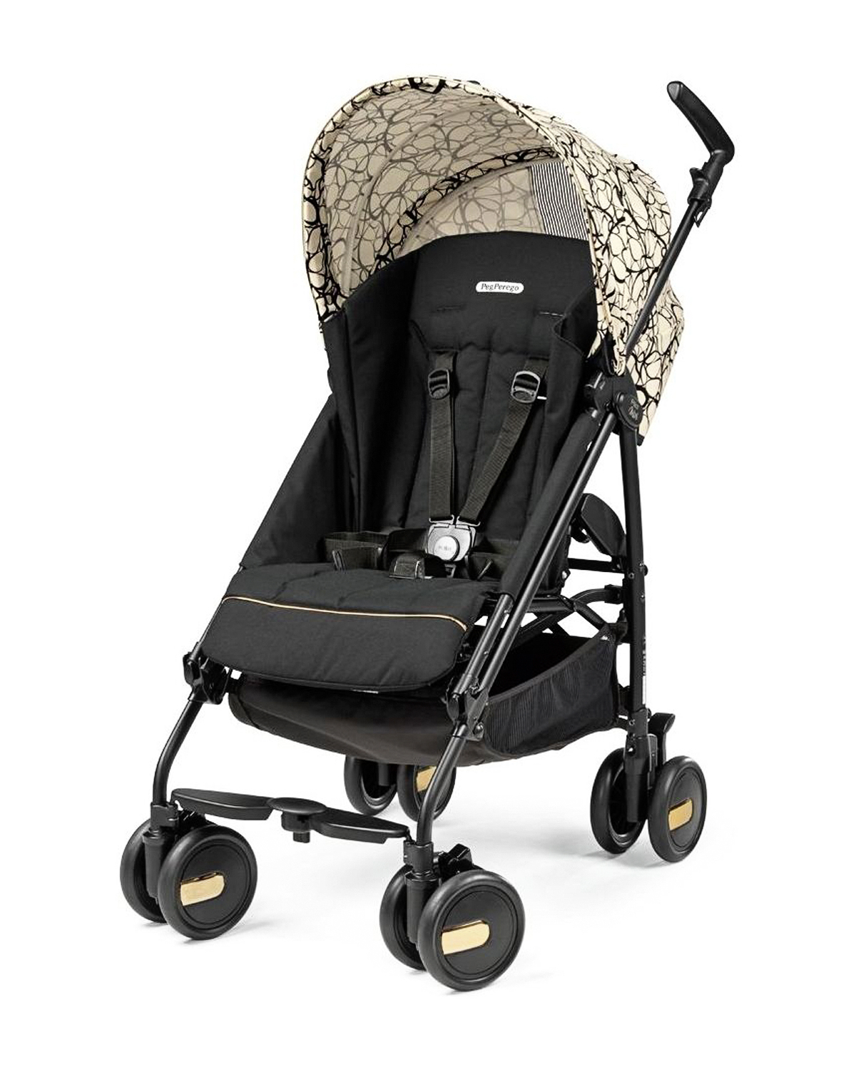 Коляска прогулочная PLIKO MINI GRAPHIC GOLD + бампер Peg Perego