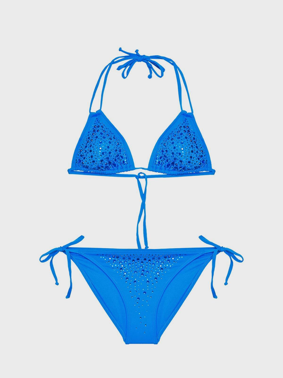 Купальник раздельный Bikini Teeny set с камнями, синий NATAYAKIM