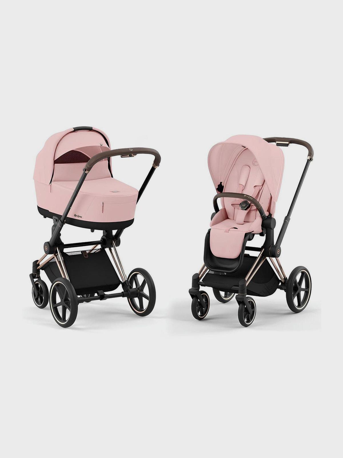 CYBEX Priam IV Rosegold 2 в 1 цвет Peach Pink в комплекте со спальным блоком Lux Carry Cot