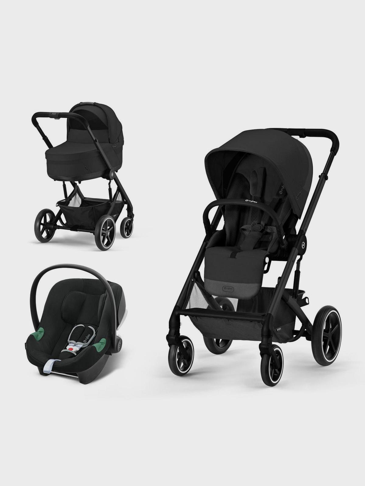 Коляска Balios S Lux BLK 3 в 1 цвет Moon Black, в комплекте со спальным блоком CYBEX