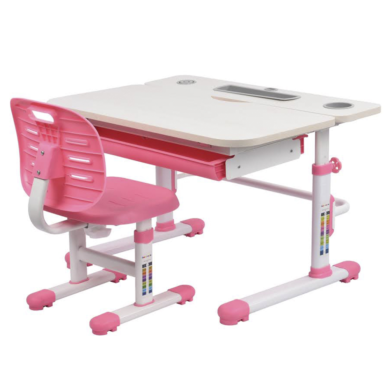 Комплект парта + стул Littonia Pink-w + лампа