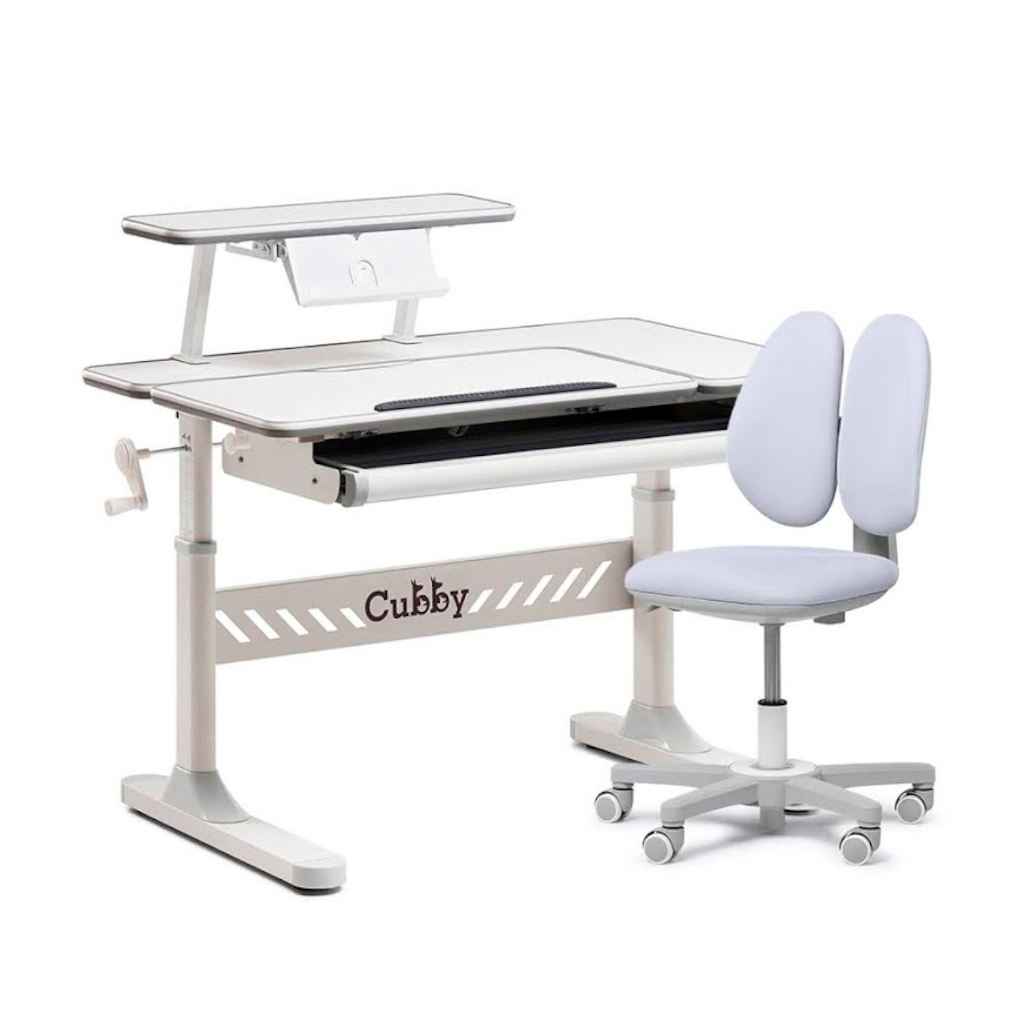 Комплект стол-трансформер Camellia Grey + эргономичное кресло cybbu Marte Grey