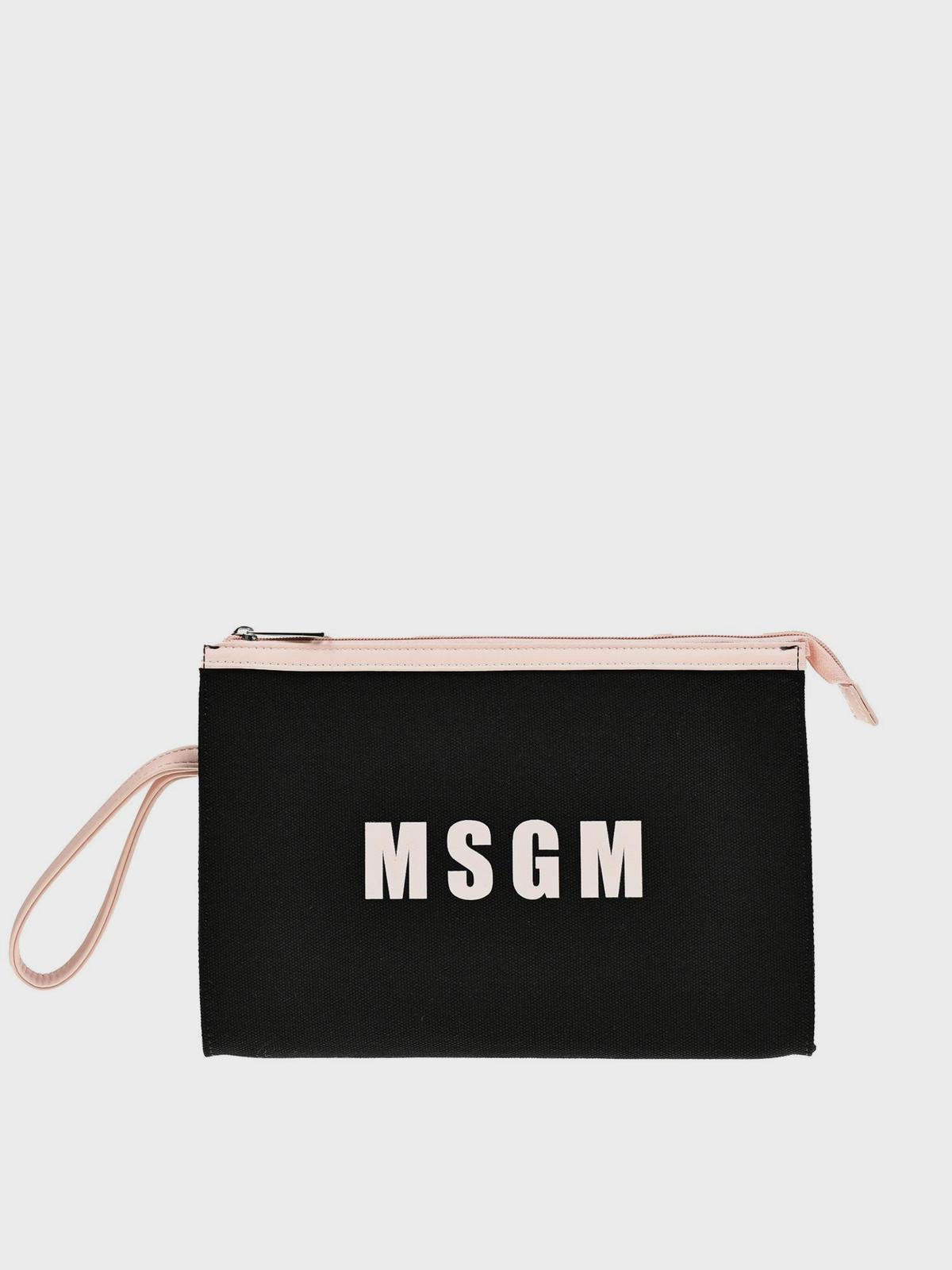 Сумка-косметичка с розовым кантом MSGM