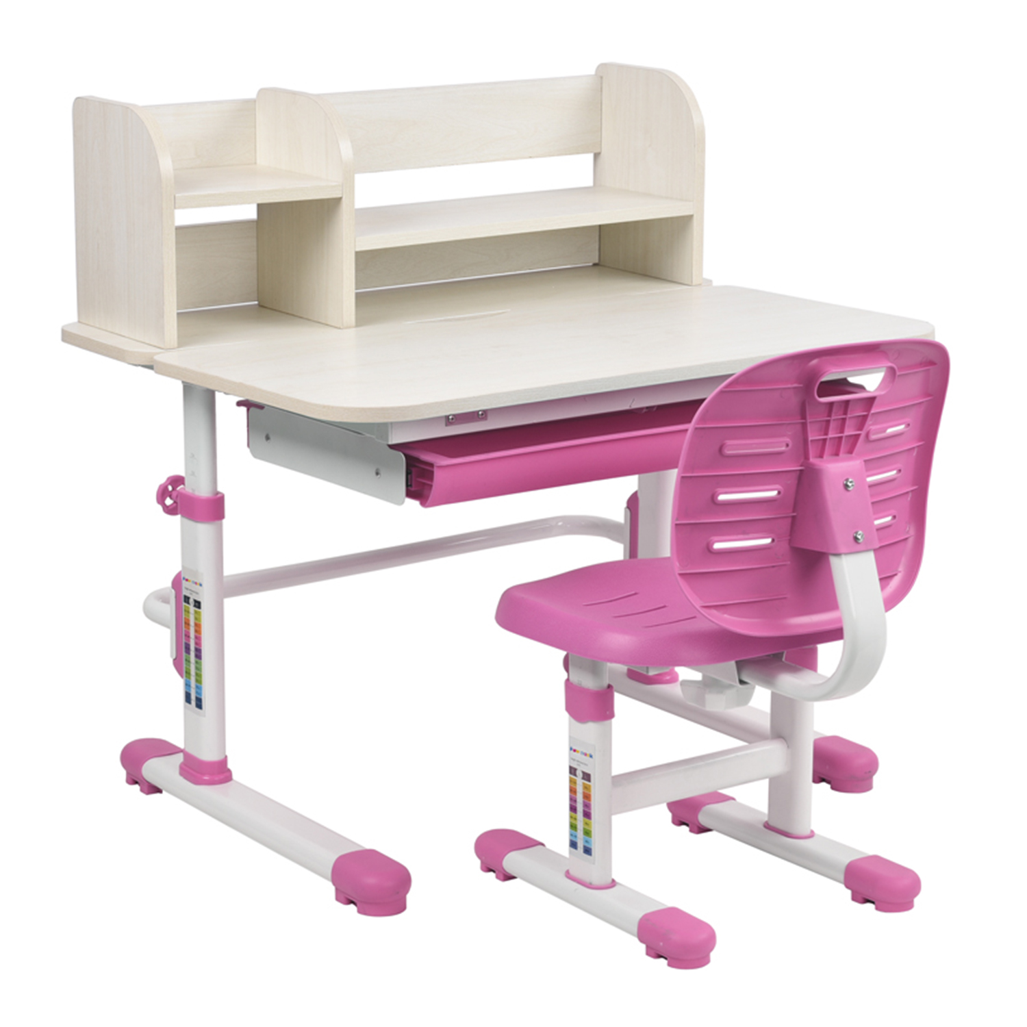 Комплект парта + стул Littonia Pink-w + лампа