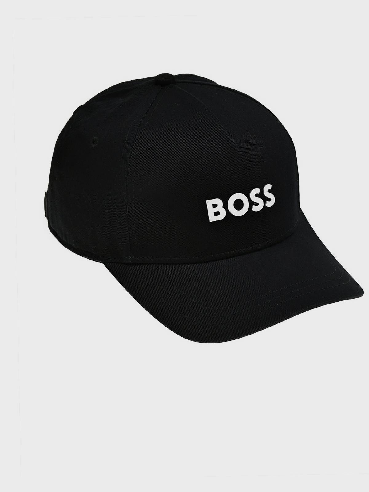 Бейсболка с белым логотипом, черная Hugo Boss