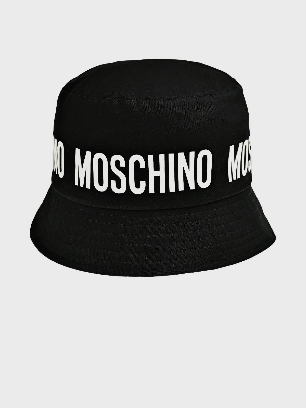 Панама с белым лого, черная Moschino