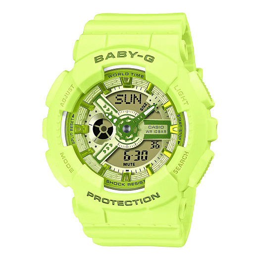 Часы BA-110YK-3A, салатовые CASIO | Фото 1