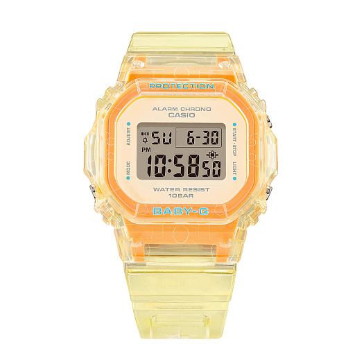 Часы Baby-G прозрачные с оранжевым дисплеем, желтые CASIO | Фото 1