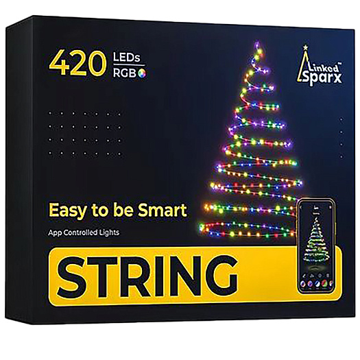 Гирлянда STRING 420 ламп, 3400см, RGB, многоцветный + белый, управление через приложение LinkedSparx | Фото 1