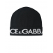 Черная шапка с белым лого Dolce&Gabbana | Фото 1