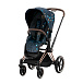 Детская коляска 2 в 1 Cybex PRIAM IV Люлька, ткань прогулочного блока FE Jewels of Nature и шасси Rosegold  | Фото 3